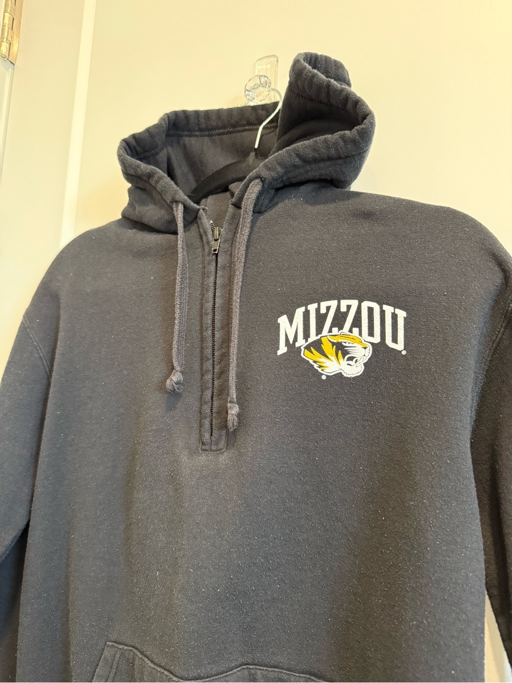 Champion Black Mizzou Half-Zip Hoodie with Yellow Logo - Picture 2 of 9